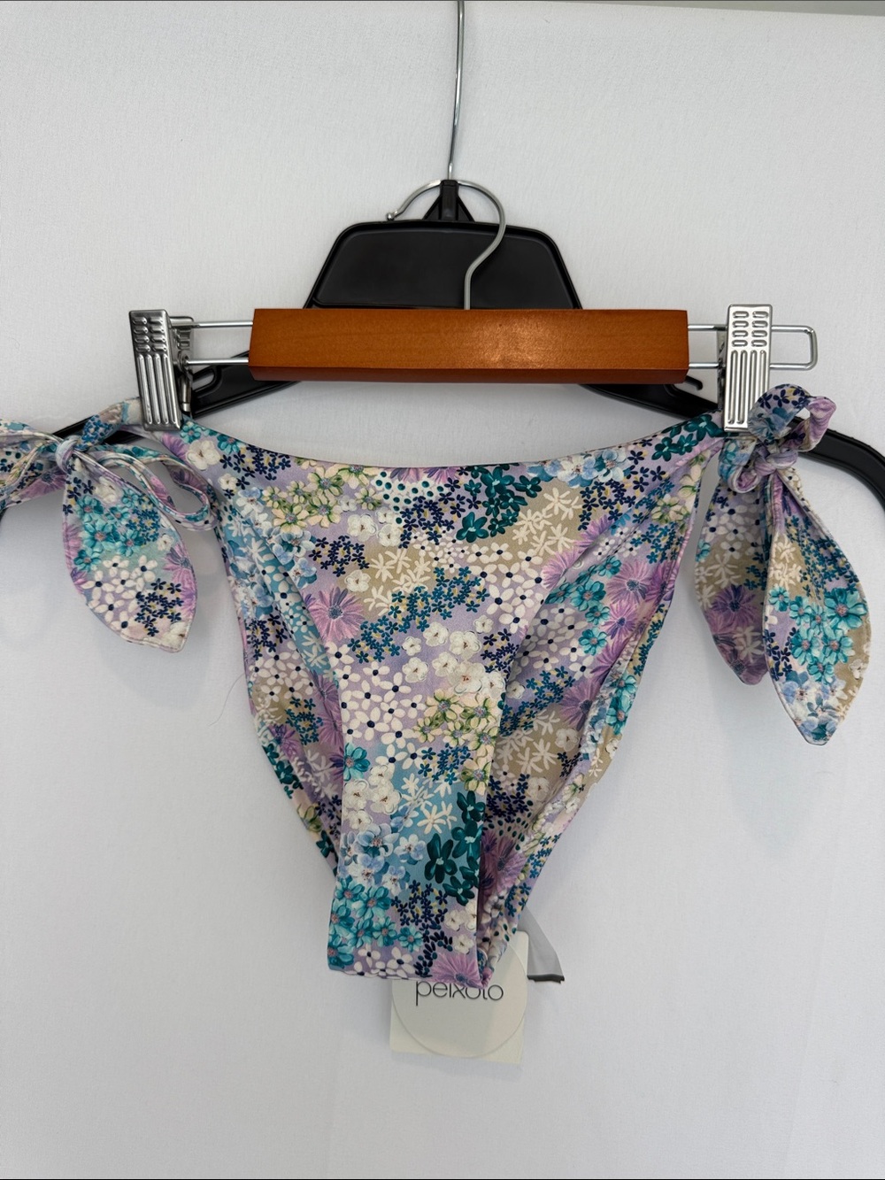 Peixoto Floral Tie-Side Bikini Bottom in Lavender, Teal & Cream